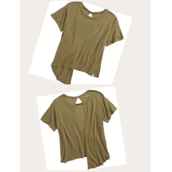 TREASURE & BOND Big Girls Envelope Back  opening Tee Girls Olive L, Black XL NWT - Picture 2 of 5